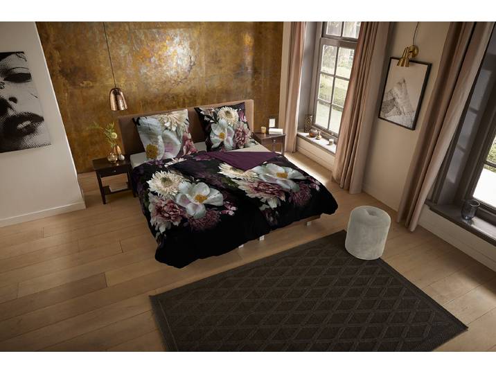 Microfaser-Bettwäsche Marleen 200 x 200 cm + 2 Kissen 80 x 80 cm Schwarz