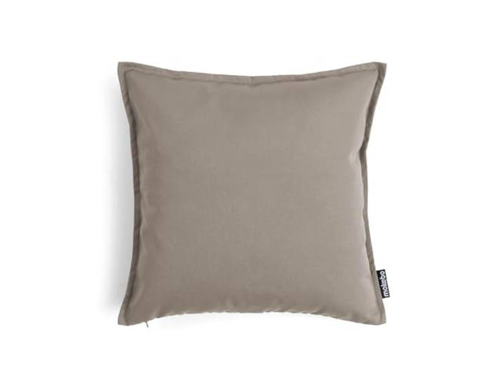mokebo Outdoor Kissen ‘Die Auszeit’, (45x45cm) Sofakissen oder Kissen für Balkon, Terasse oder Garten, Dekokissen Bezug aus feinem Outdoorstoff in Taupe