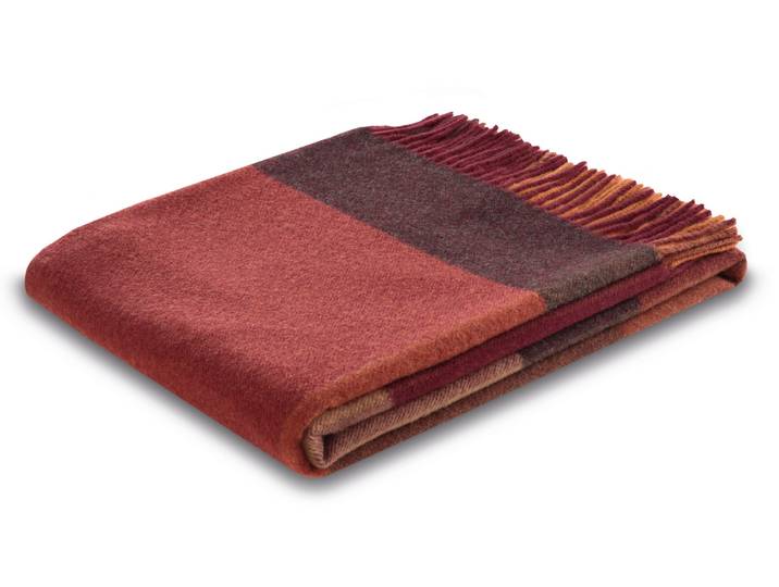 Plaid BIEDERLACK Soft Impression , rot (rubin), B:130cm L:170cm, Kaschmir, Wolle, Wohndecken, Plaid, im klassischen Karodesign