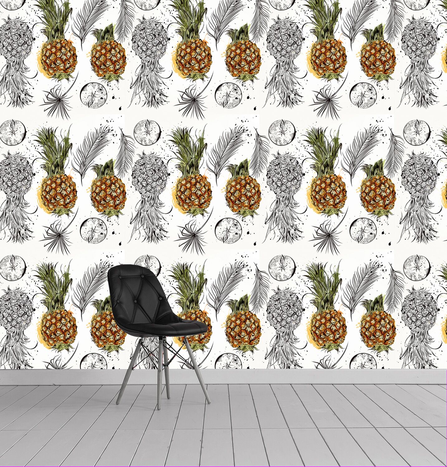 Vinyltapete QUEENCE "Caitlyn", gelb, B:0,9m L:2,5m, Vinyl, Tapeten, Vinyltapete, 90x250cm, selbstklebend, kinderleichte Anbringung,, Sticker gelb B/L: 0,9m x 2,5m