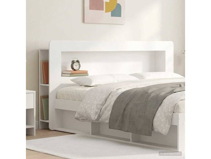 vidaXL Kopfteil Schrank mit Speicher Weiß Holzwerkstoff