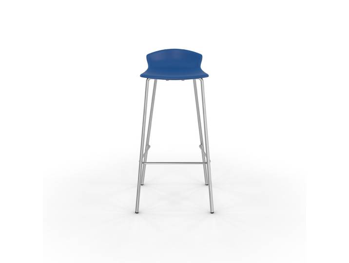 Tabouret haut de restauration Fingal -Assise polypropylène Bleu