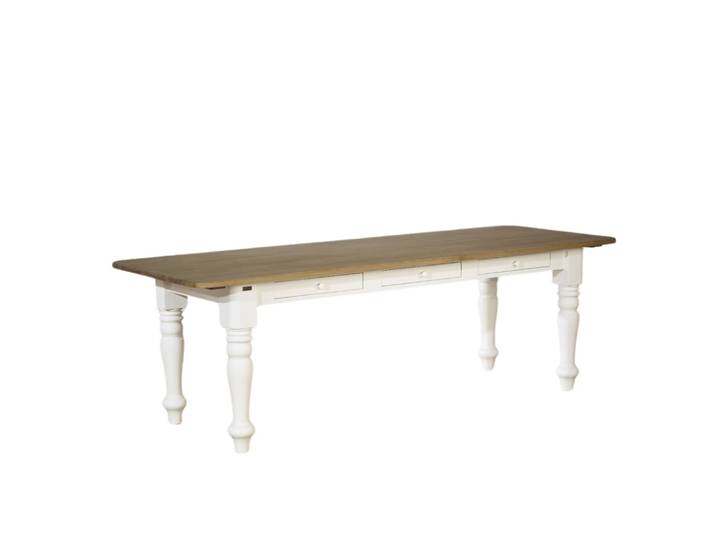 Table blanche rectangulaire en chêne 8 couverts blanc