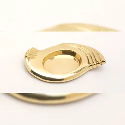 Kerzenhalter aus Messing Gold poliert oval (Innen 6,5 x 4,5 cm) für Ovalkerzen, Ellipsenkerzen