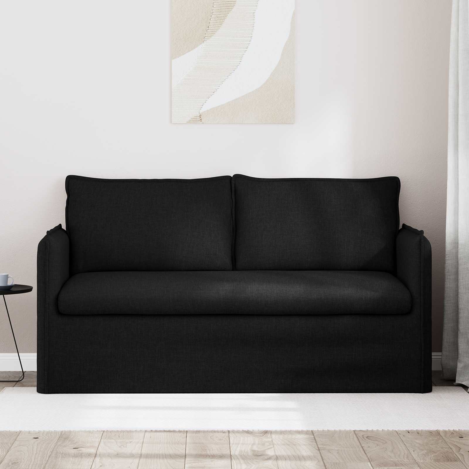 vidaXL Canapé Noir 156 x 82 x 85 cm tissu