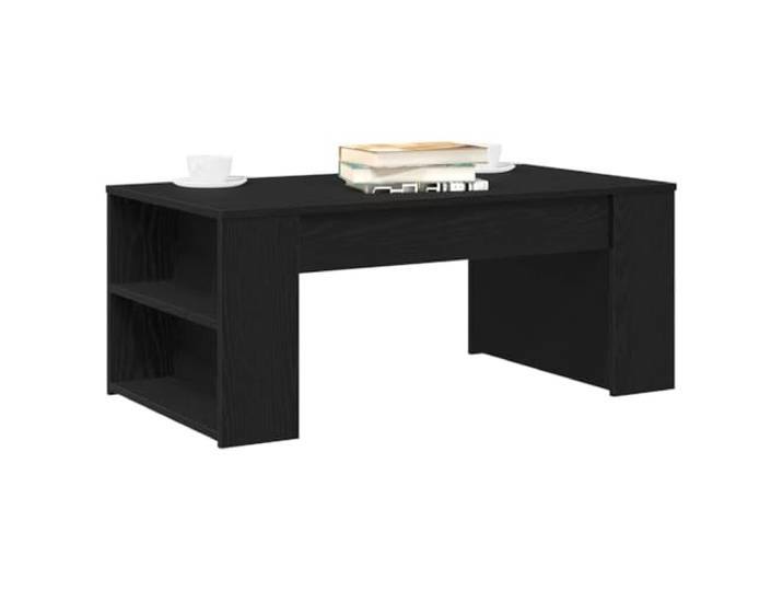 KTHLBRH Couchtisch Eiche Schwarz 102 x 55 x 42 cm Mehrschichtholz, 2 Böden, 75 kg Tragkraft, einfache Montage, minimalistisches Design