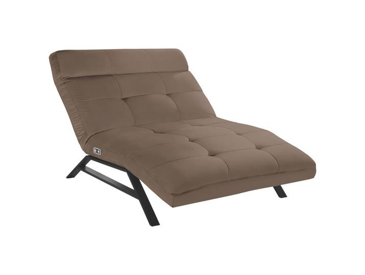 Pure Home Lifestyle Liege, Braun, Metall, Echtleder, Rindleder, 120x54-113x158-198 cm, Goldenes M, Dgm, Lederauswahl, Stoffauswahl, motorische Relaxfunktion, Wohnzimmer, Sessel, Relaxliegen