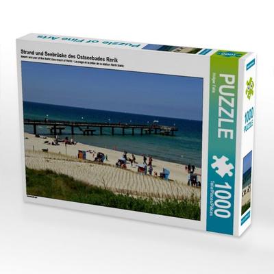 CALVENDO Puzzle Strand und Seebrücke des Ostseebades Rerik | 1000 Teile Lege-Größe 64x48cm Foto-Puzzle für glückliche Stunden