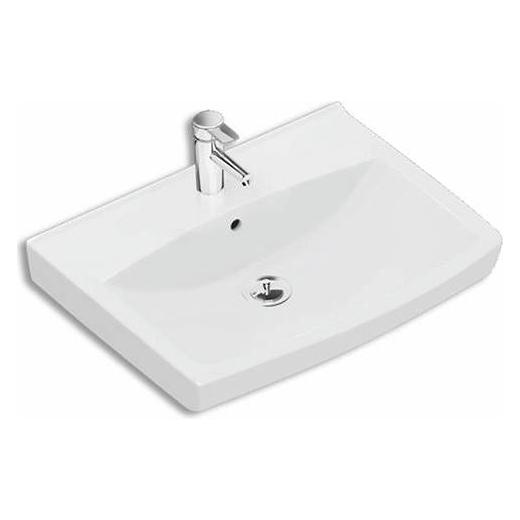 Geberit Spira Spülbecken gerade 57cm 15022 - Montagebolzen/Halterungen, mit Hahnloch und Überlauf. Tiefe (15022)