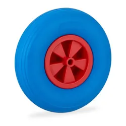 Relaxdays Schubkarrenrad 3.50-6 in Blau/Rot Blau,Rot