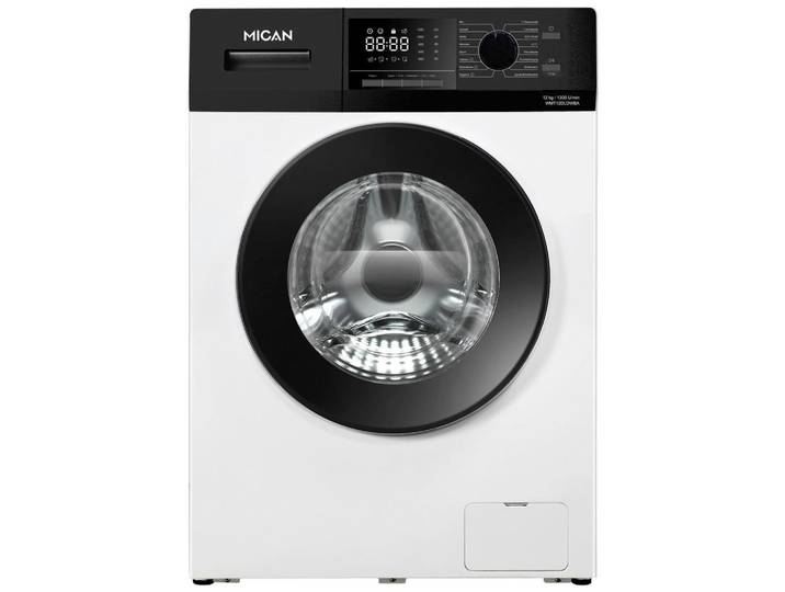Mican Waschmaschine, Weiss, Metall, Kunststoff, Glas, Keramik, 62.5x59.5x85 cm, Aquastop, Überlaufschutz, Unwuchtkontrolle, verstellbare Standfüsse, Schaumerkennung, Elektrogeräte, Haushaltsgeräte, Waschmaschinen