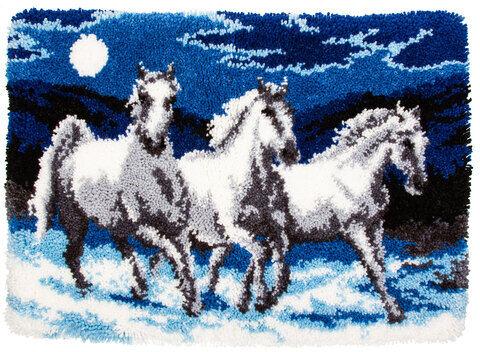 Knüpfteppich "3 Pferde", 50 x 74,5 cm