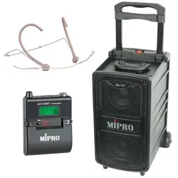 Mipro MA-727 inkl Empfangsmodul Bundle mit Headset (Aktiv), PA Lautsprecher, Schwarz
