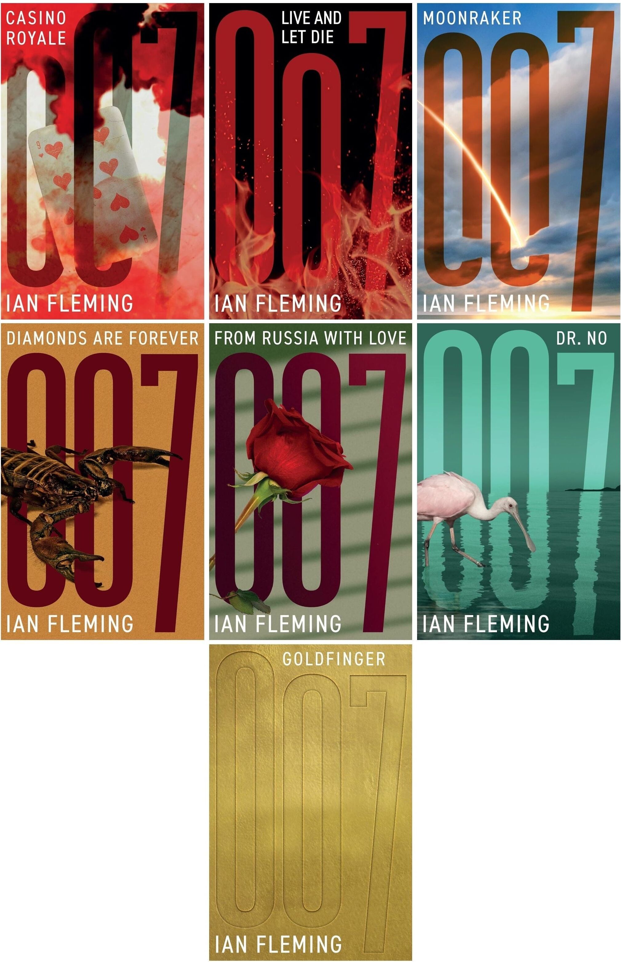Ian Fleming Publications Ltd Ian Fleming James Bond Series 1 Collection 7 Book Set – Casino Royale, Goldfinger & Classic Spy Thriller Collection