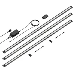 ledscom.de Smarte LED Unterbauleuchte SIRIS schwarz matt, WLAN-Controller flach, Smart-Home, Alexa-fähig 114cm, je 1261lm, warmweiß, 3er Set