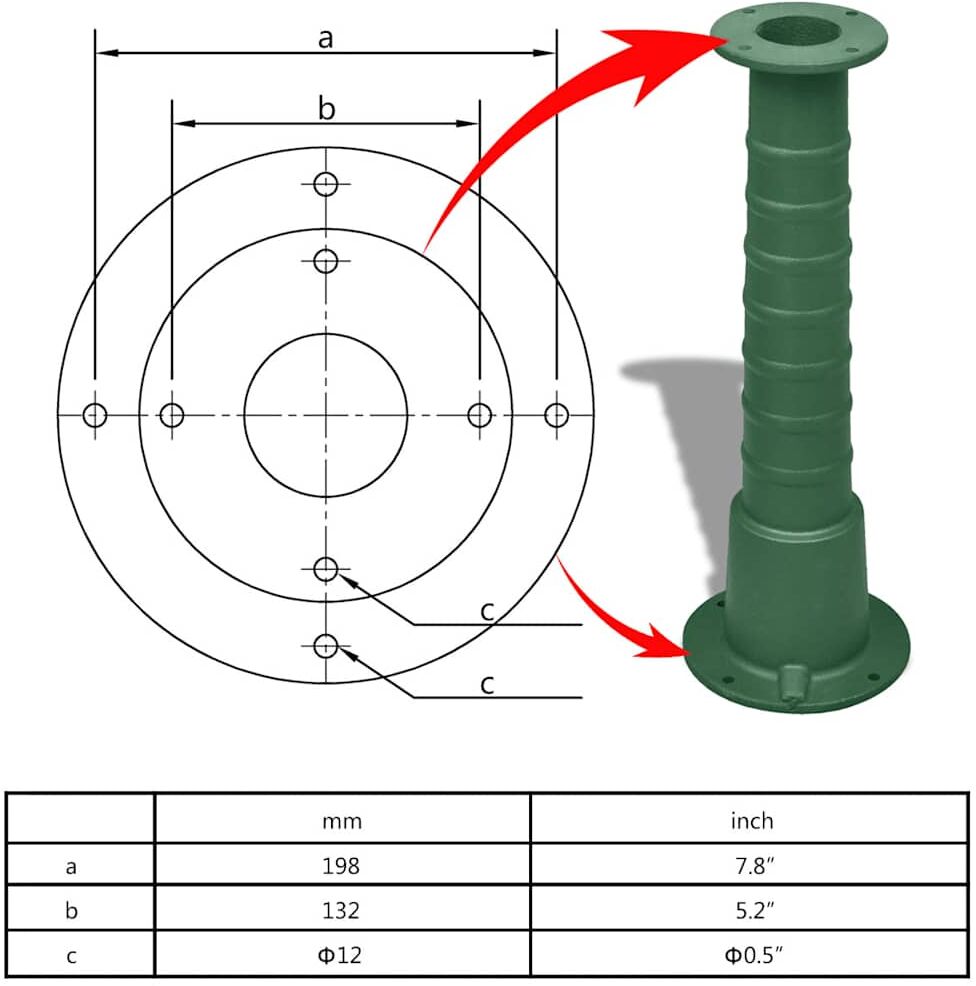 vidaXL Support en fonte pour pompe à eau manuelle de jardin