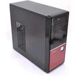 Exactgame AMEI Case AM-C3001BR (black/red) (mATX, Mini-ITX), PC Gehäuse, Rot, Schwarz