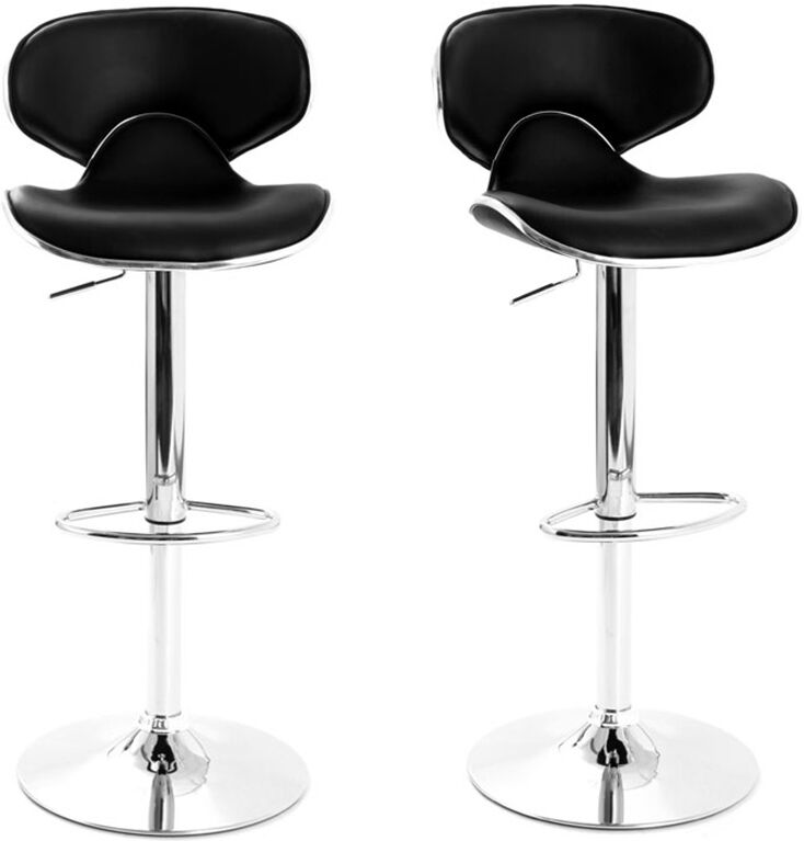 Miliboo Tabourets de bar design noirs (lot de 2) PEGASE