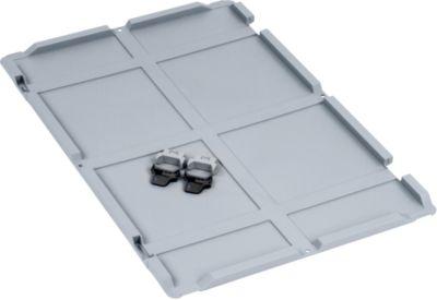 Schäfer Shop Pure Scharnierdeckel Serie Economy für Euroboxen 600 x 400 mm, Kunststoff, grau