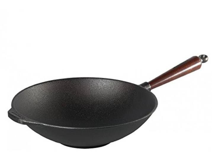 Skeppshult 0865T Wok 3.5 Liter mit Holzgriff aus schwedischer Buche sowie Gegengriff - für alle Herdarten, inklusive Induktion geeignet ø 30 cm