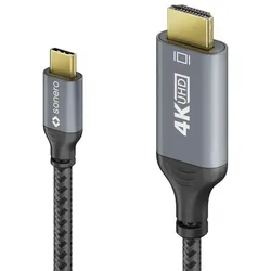 Sonero USB-C auf HDMI Kabel - 4K60, 18Gbps - grau/schwarz - 1,00m