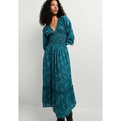 Midikleid PEPE JEANS "Midikleid GISELLE DRESS", Damen, Gr. S, Normalgrößen, blau (duck grün), 75% Baumwolle, 25% Viskose, Kleider Midikleid