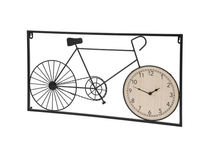 Home Styling Collection Wanddekoration Retro-Design Uhr Fahrrad 60/32/5 cm, Schwarz, 60x33x5 cm, Dekoration, Uhren, Wanduhren