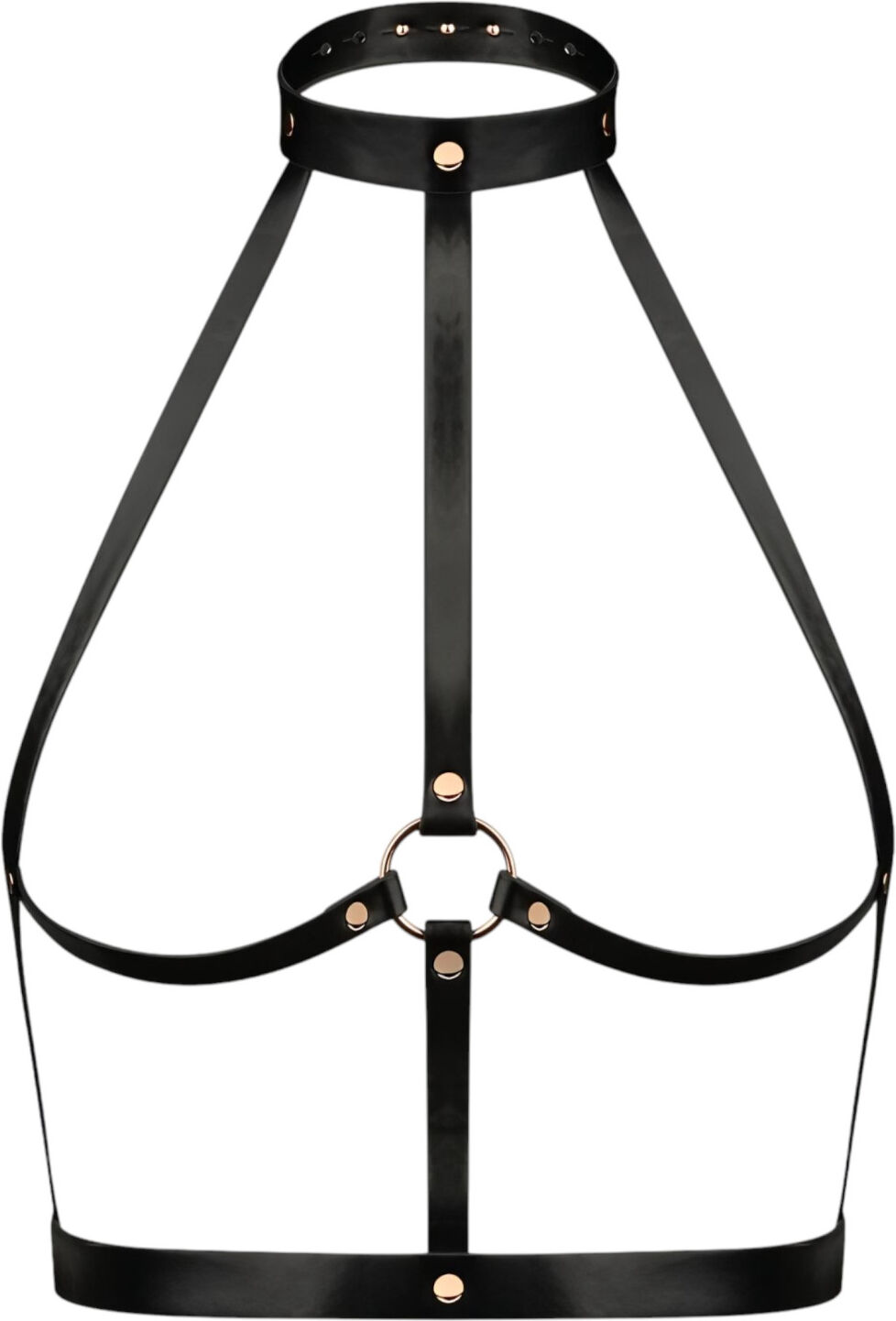 Rosy Gold - Body Harness - Justerbar - Sort/rosaguld
