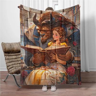 Uplift Picks Beauty And The Beast Flannel Throw Blanket Soft Cozy Sofa Blanket 02 80x120cm (31x47in)