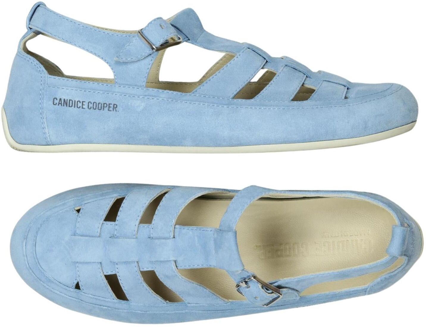 Candice Cooper Damen Sandalen, Hellblau, Gr. EU 38, Leder - Second Hand