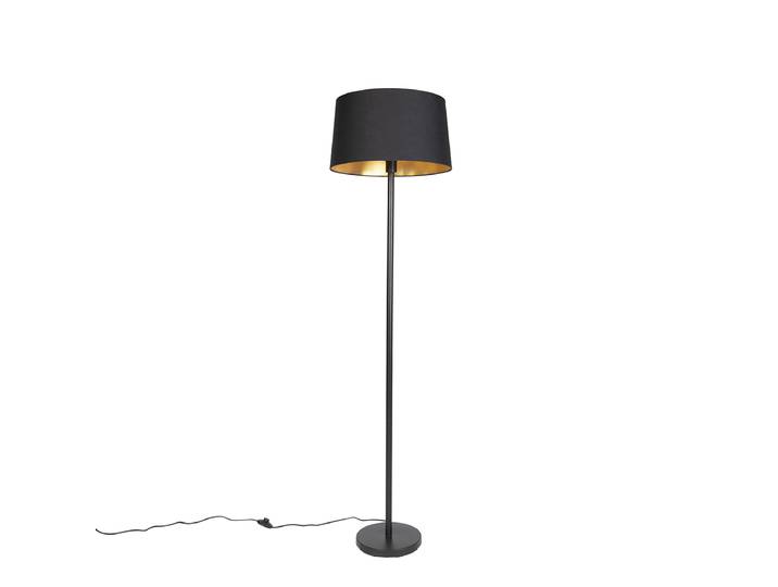 Lampadaire intelligent noir avec abat-jour noir 45 cm avec Wifi