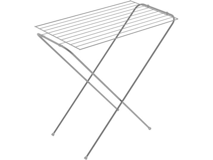 Wäscheständer BISCHOF COLOMBO GAZZELLA , silber (silberfarben), B:94cm H:87cm T:51cm, Stahl, Wäscheständer, Wäscheständer, 10 m Trockenlänge, pulverlackierter Stahl, platzsparend klappbar