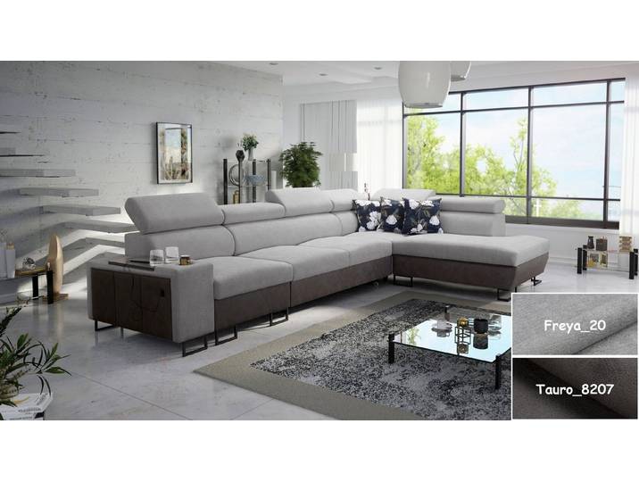 Möbel für Dich Ecksofa XXL Melody XI, mit USB-Ladestation, Ablagen, Bettfunktion und Stauraum