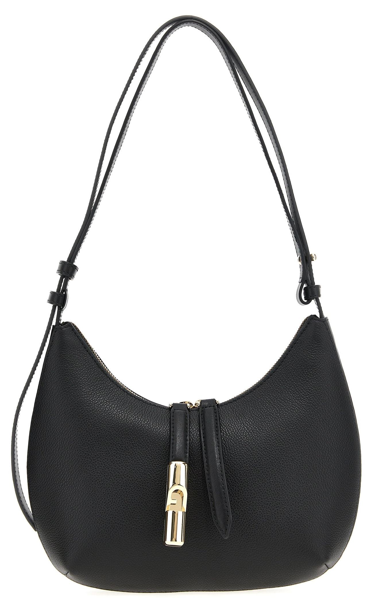 Furla Goccia S Schultertasche schwarz Nero Kalbsleder Arch