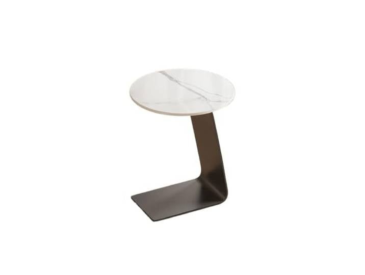 NIUHUAHUI Teetisch, Moderner und minimalistischer Sofa-Beistelltisch, Kleiner Teetisch, rund, platzsparend, for Wohnzimmer, Schlafzimmer, Balkon(White)