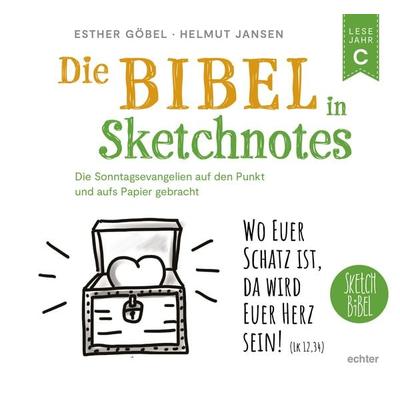 Die Bibel in Sketchnotes, Taschenbuch von Esther Göbel,Helmut Jansen, Echter, 978-3-429-06746-5