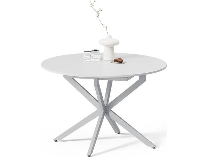 Livinity Esstisch Firenze, 120 x 120 cm ausziehbar, Weiß/Grau/Grau
