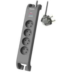 MCL, Steckdosenleiste, Philips Multiplug Sp 4-Socket 2m Grey (4x, 2 m)
