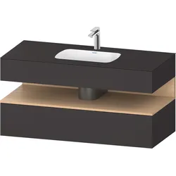 Duravit Collection One Einbauwaschtisch mit Konsolenwaschtischunterbau, 1200x550x600mm, Nische Eiche Natur, QA4787030800000, Farbe: graphit supermatt