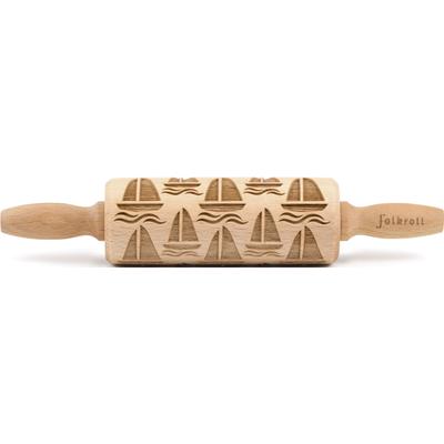 Teigroller FOLKROLL "3D-Motiv-Teigrolle", braun, L:23cm, Teigroller, Boot
