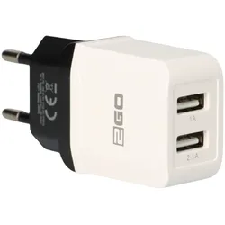 2Go Netz-Ladegerät USB Duo weiß Max 2,1A Strom Verteilung