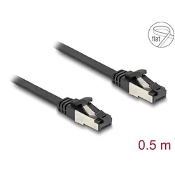 DeLOCK RJ45 Flachband Patchkabel Stecker zu Stecker Cat.8.1 flexibel 0,5 m schwarz