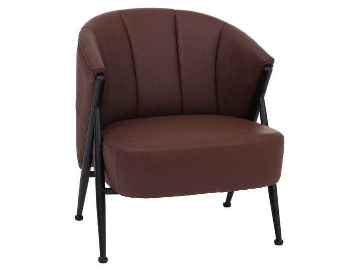 Fauteuil HWC-P30 fauteuil rembourré/cocktail/club Lounge Chair Vintage Retro Industrial Métal Simili cuir- rouille