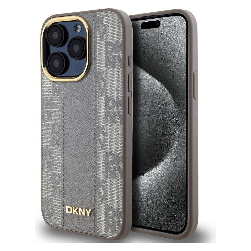 DKNY checkered Pattern PU Leather Case für Apple für Apple iPhone 15 Pro - beige (Apple iPhone 15 Pro) (DKHMP15LPCPVSLE)