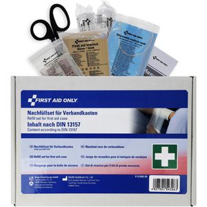 First-Aid-Only Erste-Hilfe-Nachfüllset für Schulen & Betriebe, mit Gesichtsmasken, Schere & Kühlkompresse, DIN 13157