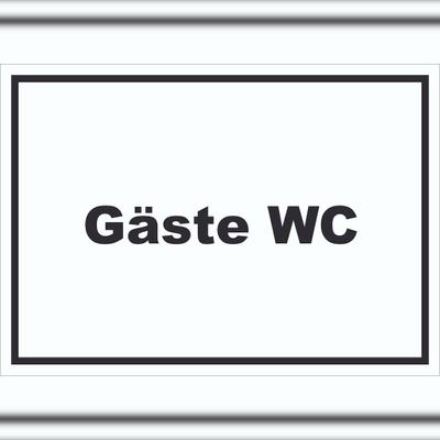 HB-Druck Gäste WC Schild mit Text Toilette waagerecht A0 Rückseite selbstklebend
