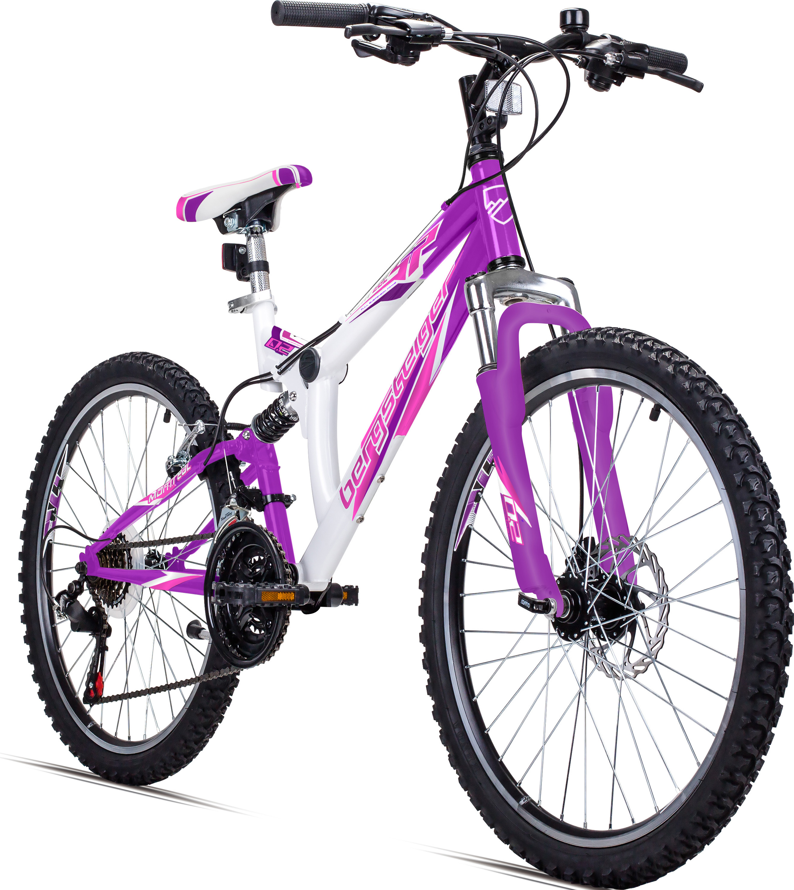 Bergsteiger Montreal 24 Zoll Kinderfahrrad, geeignet für 8, 9, 10, 11 Jahre, Shimano 18 Gang-Schaltung, Mountainbike mit Vollfederung, Jungen-Fahrrad, Mädchen-Fahrrad