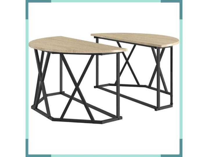 FHE Table basse Sonoma - Bois d'ingénierie - Intérieur - Salon - Chêne - 80x80x42 cm