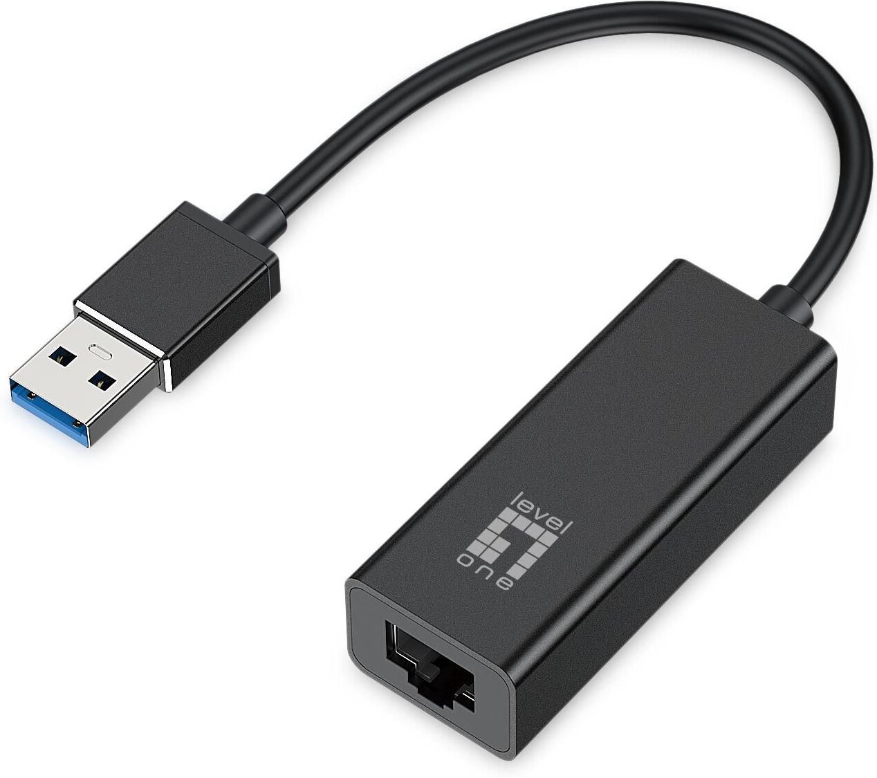 LevelOne USB-0401 USB 3.0 to Gigabit Ethernet Adapter, RJ45, Black