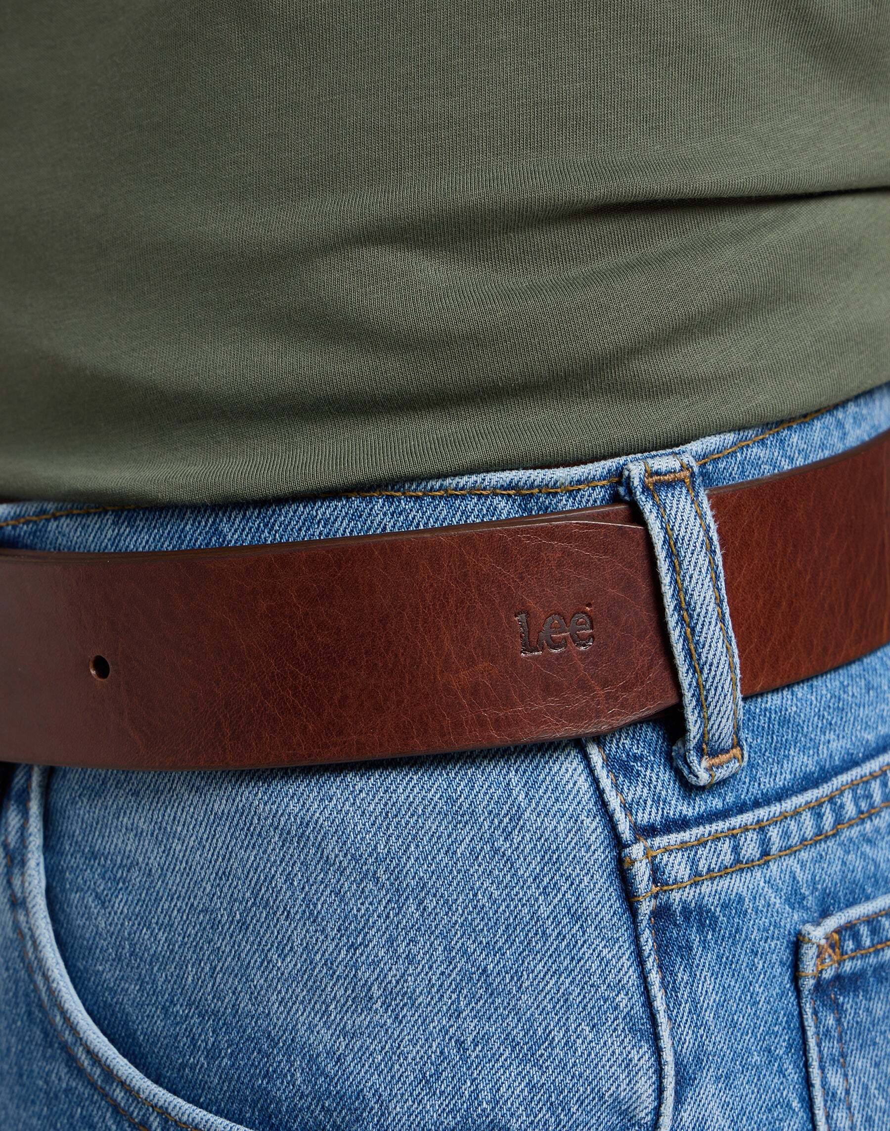 Hüftgürtel LEE "Lee Gürtel Lee Belt", Herren, Gr. 85, braun, Obermaterial: 100% Rindsleder Leather cow., Gürtel Hüftgürtel braun 85